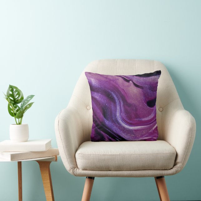Purple galaxy abstract glitter  cushion (Chair)