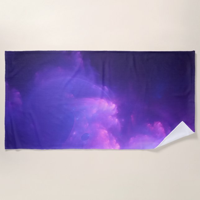 purple galaxy beach towel (Front)