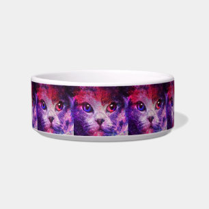 Purple Galaxy Cat  Bowl