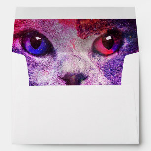 Purple Galaxy Cat  Envelope