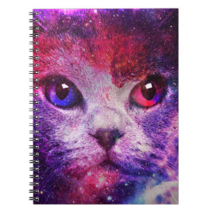 Purple Galaxy Cat Notebook