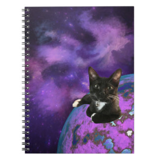 Purple Galaxy Cat Notebook