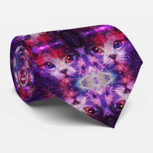 Purple Galaxy Cat  Tie