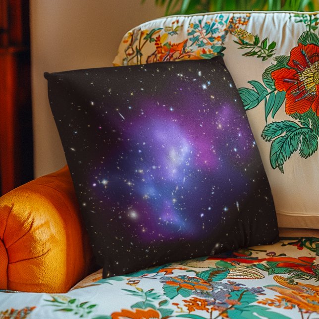 Purple Galaxy Celestial Space Photo Cushion (Purple Galaxy Celestial Space Photo Throw Pillow)