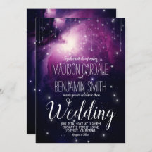 Purple Galaxy Celestial Stars Fairy Lights Wedding