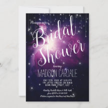 Purple Galaxy Celestial Stars Lights Bridal Shower