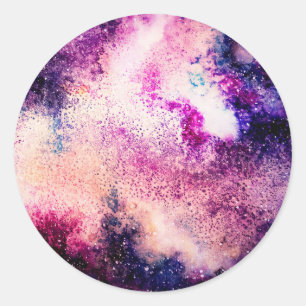 Purple Galaxy Classic Round Sticker