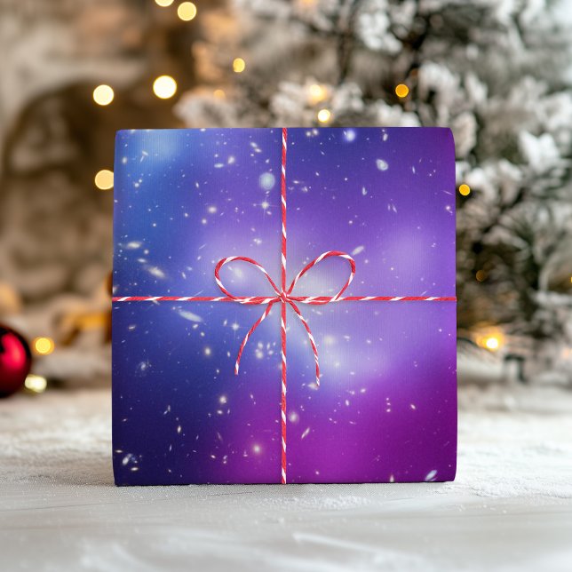 Purple Galaxy Cluster Black Purple Celestial Photo Wrapping Paper Sheet (Purple Galaxy Cluster Black Purple Celestial Photo Wrapping Paper Sheets)