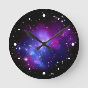 Purple Galaxy Cluster MACS J0717 Space Round Clock