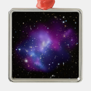 Purple Galaxy Cluster Space Image Metal Ornament