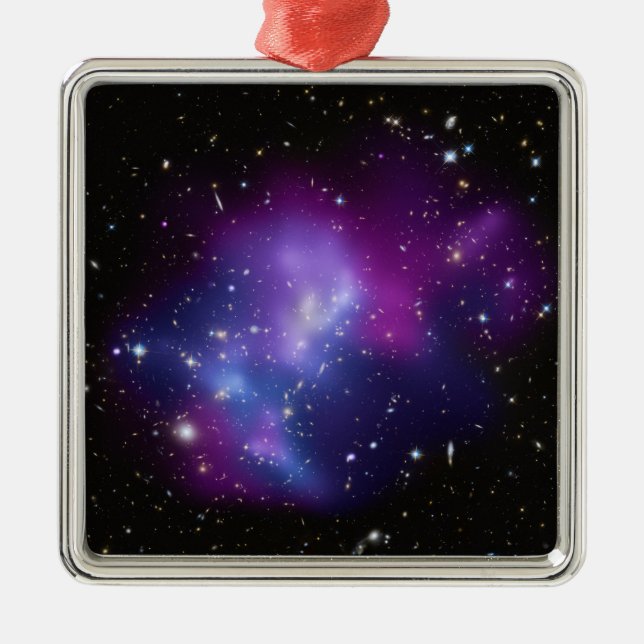 Purple Galaxy Cluster Space Image Metal Ornament (Front)