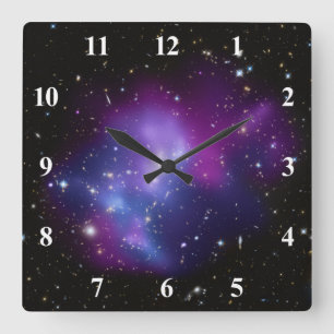 Purple Galaxy Cluster Wall Clock