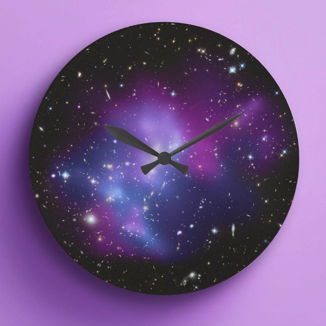Purple Galaxy Cluster Wall Clock (Purple Galaxy Cluster Wall Clock)