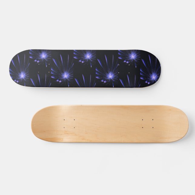 Purple Galaxy Fractal Burst Art  Skateboard (Horz)
