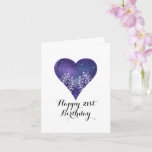 Purple Galaxy Heart 21st birthday Card<br><div class="desc">Purple galaxy space with white outlines of plants in a heart birthday card. Add your age number and special message. Perfect birthday card for space, stars, and galaxy lovers. Great birthday card for girls having birthdays in the month of February. This particular card says "Happy 21st Birthday", but you can...</div>