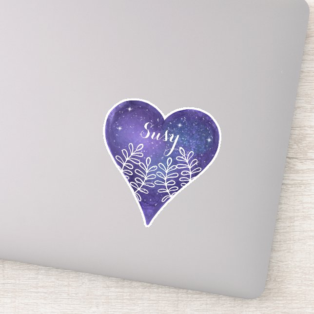 Purple Galaxy Heart Custom Name  (Detail)