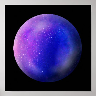 Purple Galaxy Orb – Vibrant Purple Marble Print