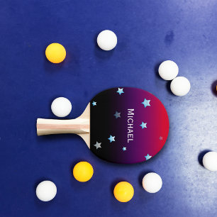 Purple Galaxy Personalised Ping Pong Paddle
