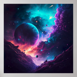 Purple Galaxy Poster