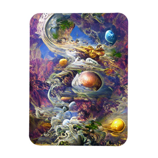 Purple Galaxy Solar System Magnet (Vertical)