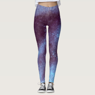 Purple Galaxy Sparkle Abstract Leggings