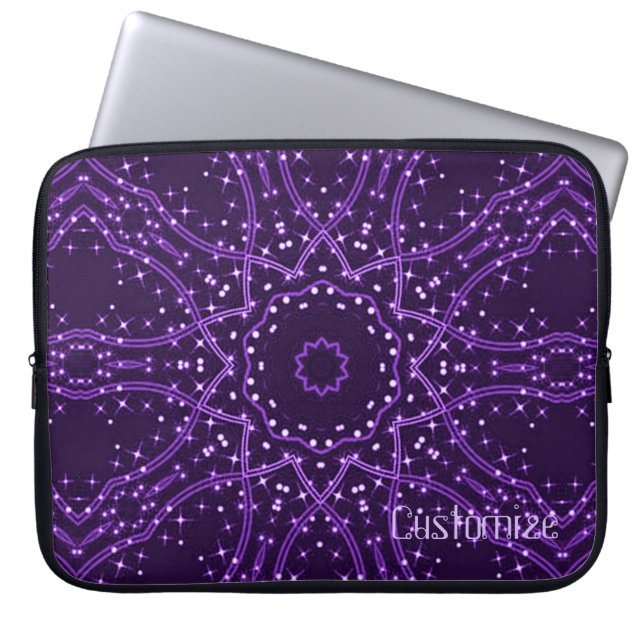 Purple Galaxy Stars Laptop Sleeve (Front)