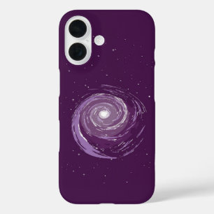 Purple Galaxy Vortex iPhone 16 Case
