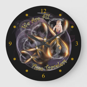 Purple Galaxy ~ We Are All Time Travelers ~ Large Clock