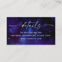 Purple Galaxy Wedding Details + QR Code. Celestial