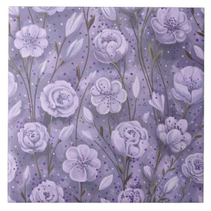 Purple Garden Ceramic Tile