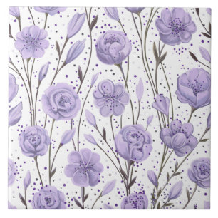 Purple Garden Ceramic Tile