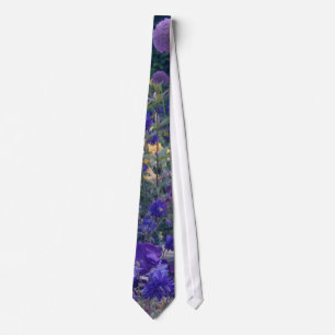 Purple Garden Floral Tie