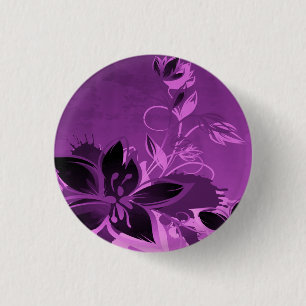 Purple Garden Flowers 3 Cm Round Badge