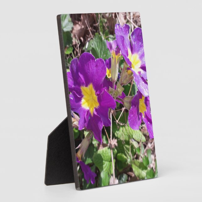 Purple garden flowers plaque (Side)