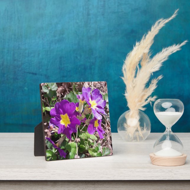 Purple garden flowers plaque (Insitu)