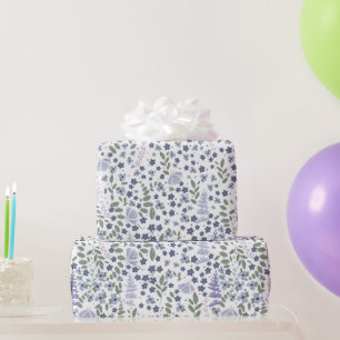 Purple Garden Flowers Wrapping Paper