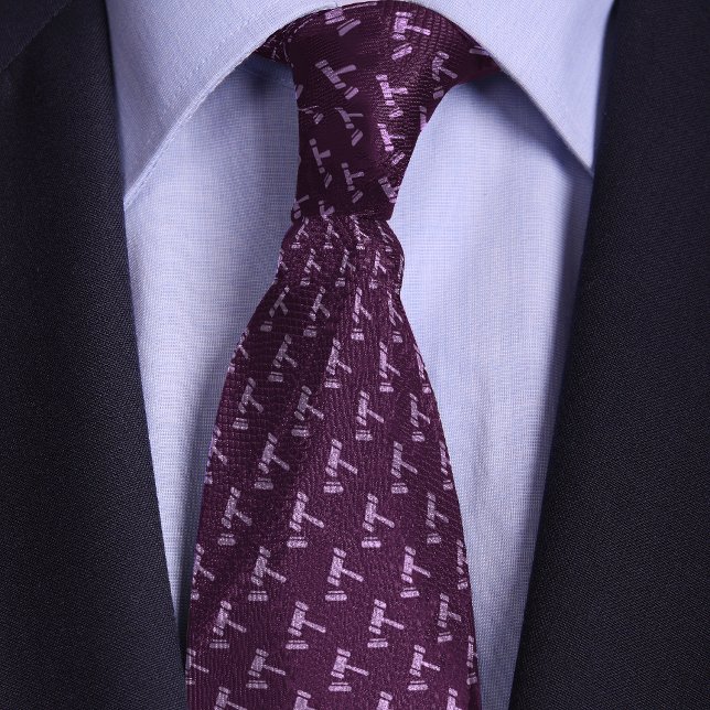 Purple Gavel Pattern Attorney Tie (Creator Uploaded)