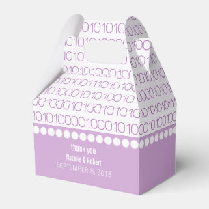 Purple Geek Chic Binary Code Favour Boxes