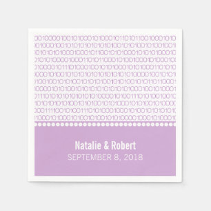 Purple Geek Chic Binary Code Paper Napkins