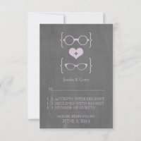 Purple Geeky Glasses Chalkboard Response Card