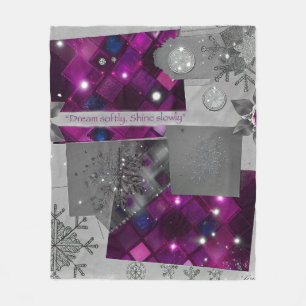 “Purple Gem Abstract Wall Art” Fleece Blanket