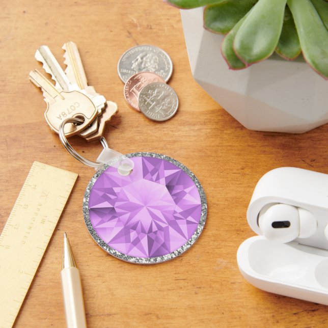 Purple Gem Key Ring (Desk)
