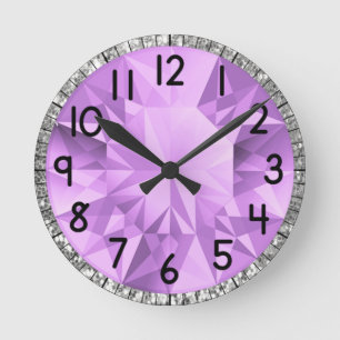 Purple Gem Round Clock