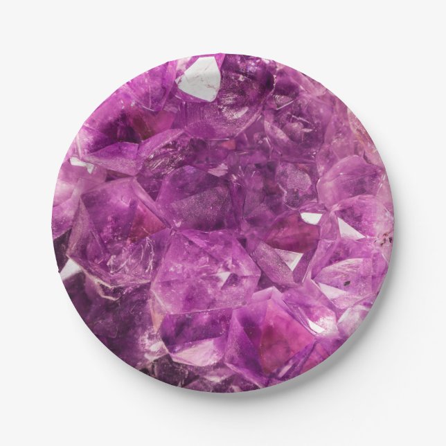 Purple Gem Stone Paper Plate (Front)
