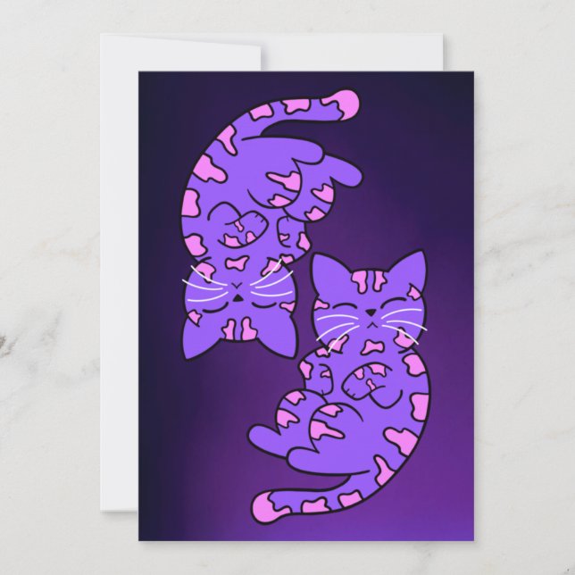 Purple Gemini Kittens Card (Front)