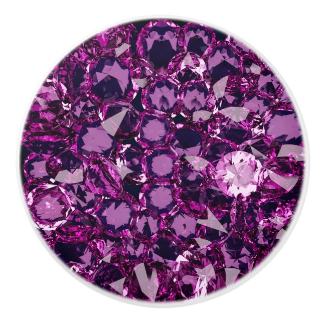 Purple Gems Amethyst Ceramic Knob (Front)