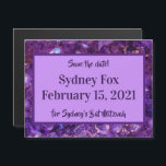 Purple Gems Save the Date Magnet<br><div class="desc">Purple Gems Save the Date Magnetic Card.  Coordinates with the Purple Gems Invitation Collection.</div>