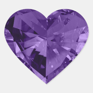 Purple Gemstone Crystal Shiny Heart Sticker