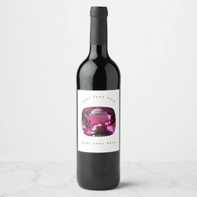 Purple Gemstone Wine Label (Front)