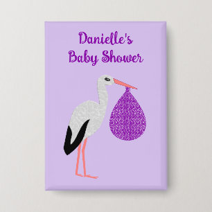 Purple gender neutral Baby Stork Baby Shower